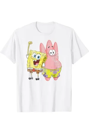 Spongebob & Patrick Star Cheering Distressed T-Shirt