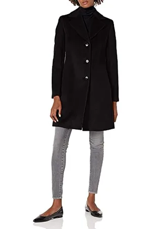 Calvin Klein Damen Full-Length Buttoned Wool Coat (Petite, Standard, Plus) Mantel aus Mischwolle, , 36