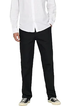 Only & Sons Herren Chino Hose ONSEDGE-ED 0073 - Relaxed Fit - W27-W38, Größe:30W / 32L, Farbe:Black 22024468