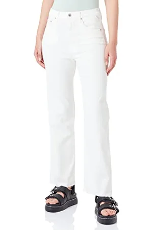 Replay Damen Jeans Reyne Straight-Fit, (Weiß), 23W / 30L