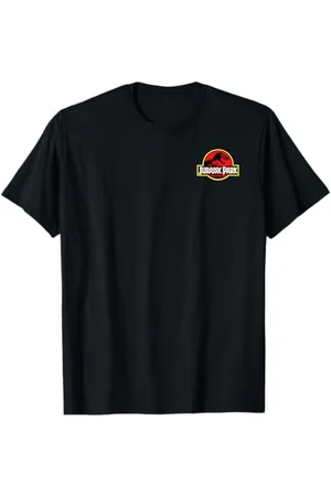 Jurassic Park Classic Red And Yellow Left Chest T-Rex Logo T-Shirt