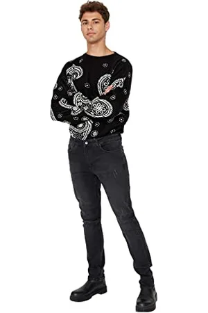 Trendyol Herren Herren Mittlerer Bund Skinny Jeans, Anthrazit, 29 EU