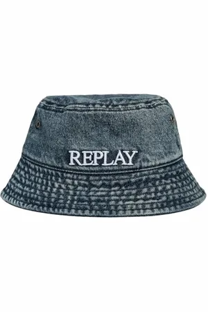 Replay Damen Bucket Hut aus Jeans, (Blau), M/L