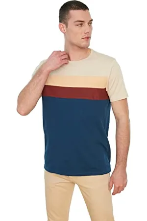 Trendyol Herren Slim Standard Rundhals Woven T-Shirt Hemd, , S
