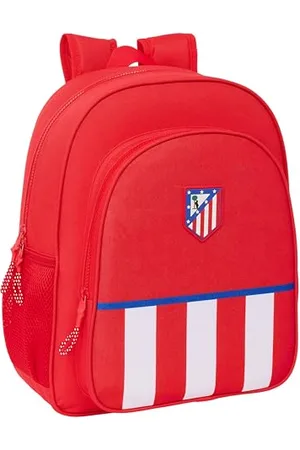 Safta ATLÉTICO DE MADRID Schulrucksack für Kinder, anpassbar an den Kinderwagen, ideal für Kinder im Schulalter, bequem und vielseitig, Qualität und Widerstandsfähigkeit, 32 x 12 x 38 cm, ,