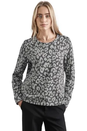 Street one Damen A303053 Sweatshirt mit Leo-Muster,Mehrfarbig, 34