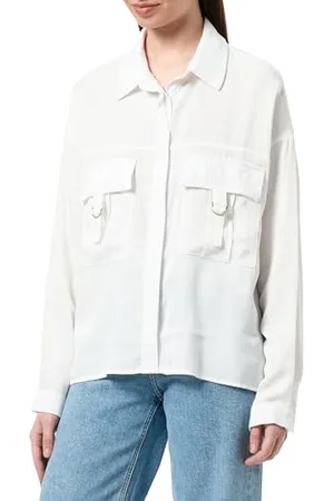 Dreimaster Vintage Damen Bluse 37311835-DR05, Weiss, XL