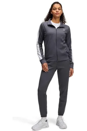 Under Armour Damen Tricot Tracksuit Hose, Castlerock/Weiß/Weiß, L