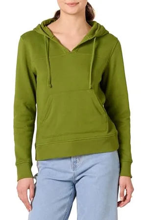 Amazon Damen Langarm-Kapuzenpullover mit offenem V-Ausschnitt in klassischer Passform, , S