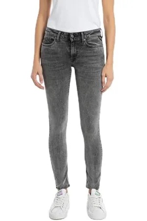 Replay Damen Jeans New Luz Skinny-Fit Hyperflex mit Stretch, (Grau), 31W / 32L