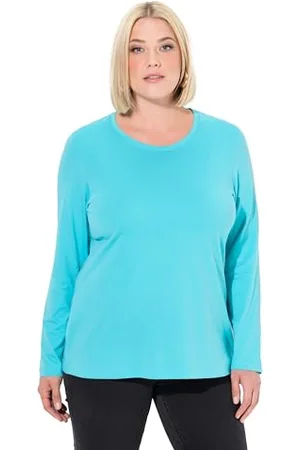 Ulla Popken Damen Shirt, Slim, Rundhalsausschnitt, Langarm Tunika-Shirt, , 42-44 EU