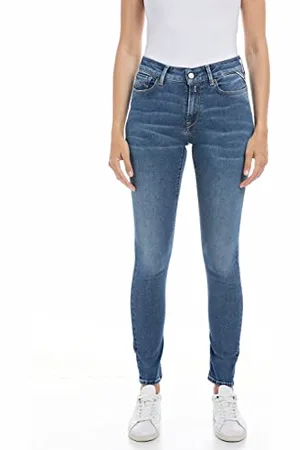 Replay Damen Jeans Luzien Skinny-Fit Hyperflex mit Stretch, (Blau), 23W / 28L