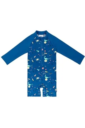 Sterntaler Schwimmanzug Weltraum - Jungen Badebekleidung - Langarm Badeanzug - Windeleinsatz bis Größe 86/92 - UV-Schutz 50+ Schwimmanzug - Baby Bademode Kinder - , Größe 80