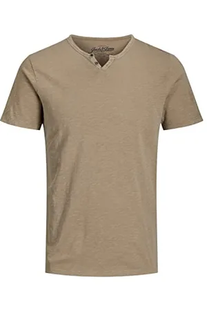 JACK & JONES Male T-Shirt Meliert GETEILTER Kragen T-Shirt