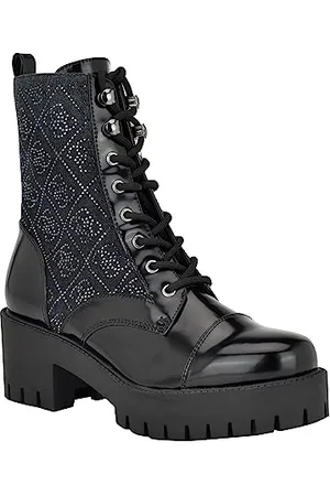 Guess Watie Combat Boot für Damen, Schwarz Denim 002, 8