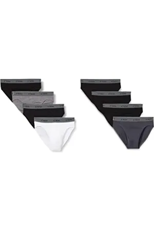 ATHENA Herren Promo Basic Coton Slip, Schwarz/Schwarz/Schwarz/Schwarz/Anthrazit/Grau meliert/Schwarz/Weiß, X-Large (8er Pack)