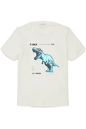 TOM TAILOR Jungen Kinder T-Shirt mit Print 1035682, Weiß, 116-122