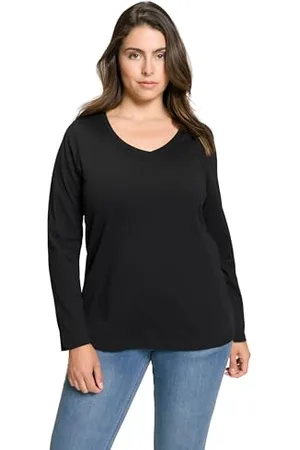 Ulla Popken Damen Langarm-v-shirt T-Shirts, , 46-48 EU