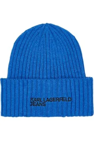 Karl Lagerfeld Herren, Essential Logo Beanie, Blau, Einheitsgrösse