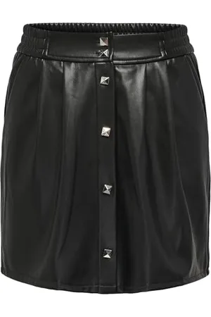 ONLY ONLBLAKE HW Faux LEA Short Skirt PNT