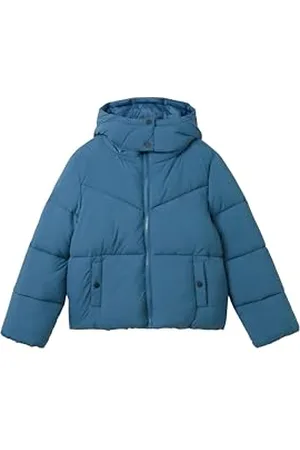 TOM TAILOR Mädchen 1043392 Kinder Puffer Winterjacke mit Abnehmbarer Kapuze, 36482-Dusty Petrol, 152