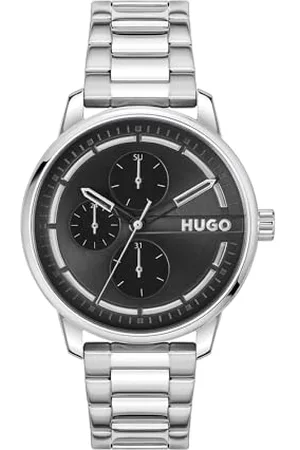 HUGO BOSS Multi Zifferblatt Quarz Uhr für Herren Kollektion #Stamp Multi mit Silbernes Edelstahlarmband - 1530368