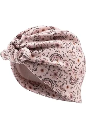 Sterntaler Knotenmütze mit floralem Muster - Mädchen Turbanmütze aus softem Sweat-Stoff - modische Kinder Beanie mit Knoten - Übergangsmütze - , 51