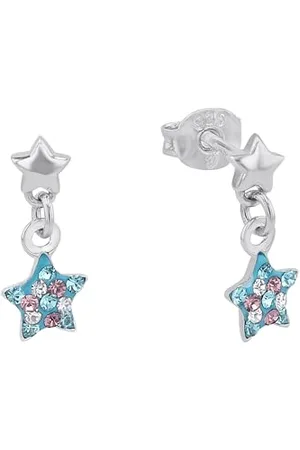 Prinzessin Lillifee Kinder-Ohrhänger Stern 925 Silber rhodiniert Kristall mehrfarbig - 2013176, Einheitsgröße /Lila