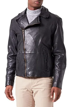 Freaky Nation Herren New Ace-FN Lederjacke, Black, XL