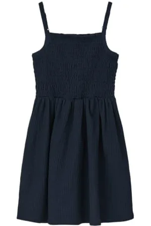 QS by s.Oliver Crêpekleid mit Smok-Detail Navy 92