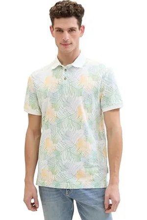 TOM TAILOR Herren Piqué Poloshirt mit Muster, , XXL
