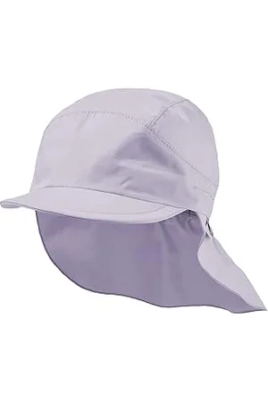 Sterntaler Schirmmütze mit Nackenschutz aus Bio -Popeline - Schirmmütze Mädchen mit Nackenschutz und Ohrenklappen schützt den Kopf vor der Sonne - Sonnenkappe Baby UV 50+ mit Bindeband - flieder, 47