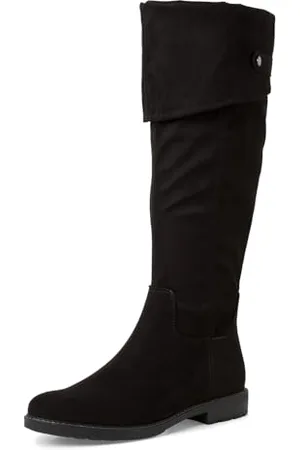 Marco Tozzi Damen Overknee Stiefel Flach mit Reißverschluss, (Black), 36 EU