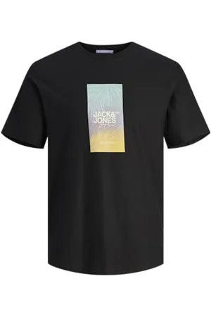 JACK & JONES Herren JORARUBA Sunset Branding Tee SS C. PLS T-Shirt, Black, 58