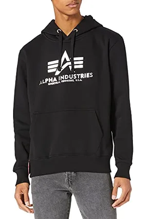 Alpha Industries Herren Basic Hoody Foil Print Kapuzensweat Kapuzenpullover, , S