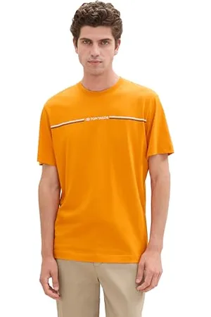 TOM TAILOR Herren T-Shirt mit Streifen-Print & Logo, , L