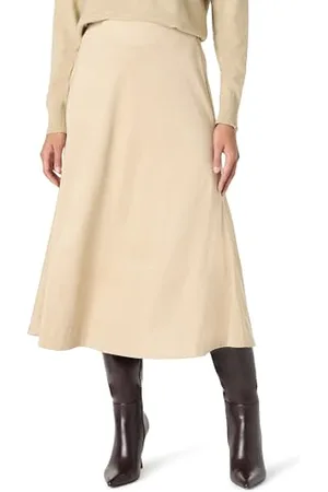 THE DROP Cecily Faux Suede Full Long Midi Skirt Rock, , XXL