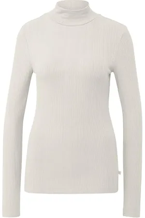 QS by s.Oliver Damen 2158369 Langarmshirt mit Stehkragen, , Small