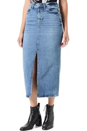 VILA VIJAF HW MIDI Denim Skirt-NOOS