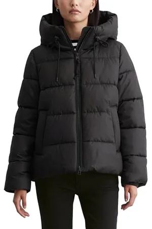 Marc O’ Polo Marc OߴPolo Denim Damen Steppjacke mit Kapuze wasserabweisend, (Black), L