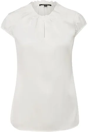 Comma, Satinbluse mit Raffung Creme 34