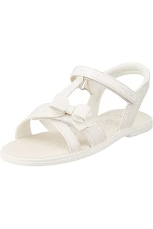 Geox J Karly Girl Sandal, White, 39 EU Schmal