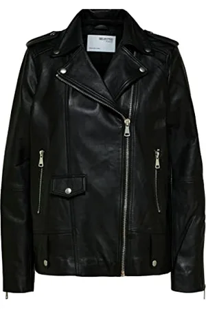 SELECTED Damen Slfmadison Leather Jacket Noos Lederjacke, , 42 EU