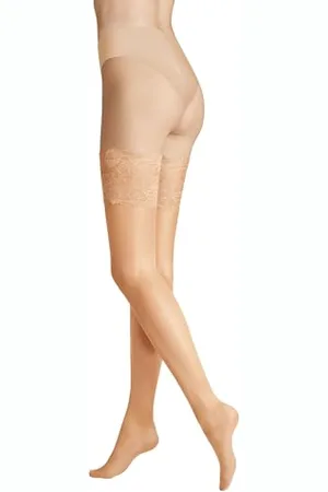 Hudson Damen Halterlose Strümpfe Glamour 20 Doppelsilikonstreifen 20 DEN M