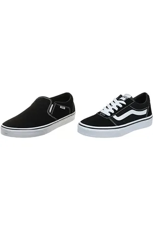 Vans Herren Asher Sneaker, Schwarz Canvas Black White, 43 EU Ward (Suede/Canvas)