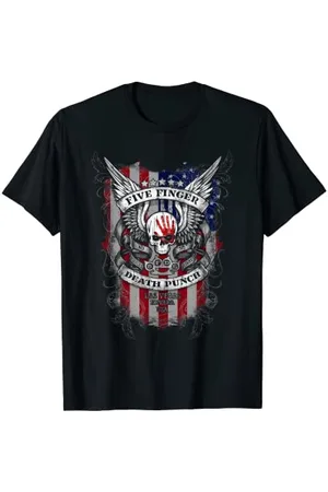 Five Finger Death Punch 5FDP - No Regrets Stars & Stripes American Flag T-Shirt