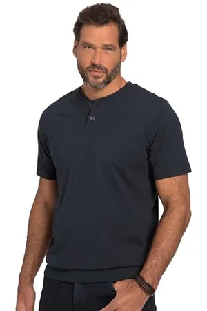 JP 1880 Herren Henley, Bauchfit, Halbarm, Rundhals T-Shirts, , XL EU