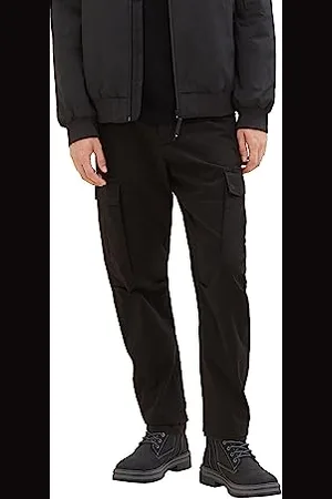 TOM TAILOR Herren 1037542 Loose Tapered Fit Cargo Hose aus Baumwolle, 29999-Black, XL