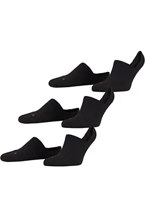 Falke Unisex Cool Kick Invisible 3-Pack U IN Soft Breathable Quick Drying No-Show Plain 3 Pairs Liner Socks, Black (Black 3000), 11-12.5
