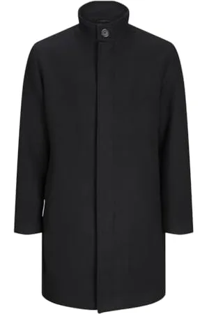 JACK & JONES Herren Jprblawilson Wool Coat Sn Mantel, Black/Detail:Structure, M